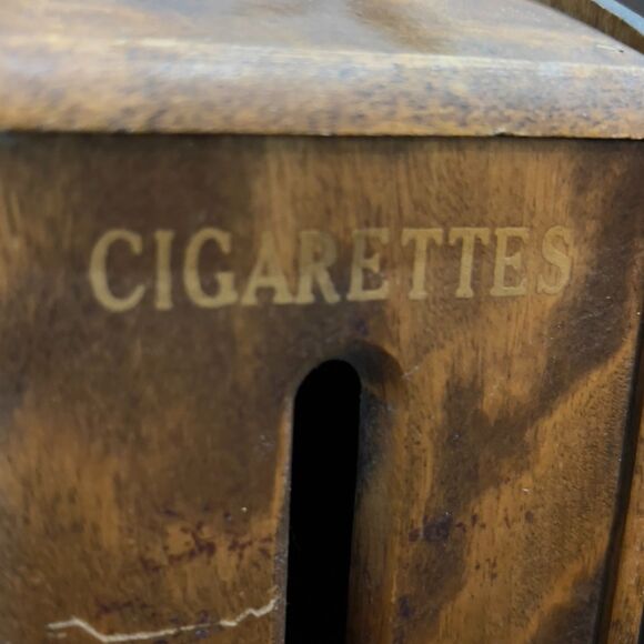 Vintage 60s Wall Mounted Cigarette Pack Dispensing Wood Box Smokes - Picture 3 of 9